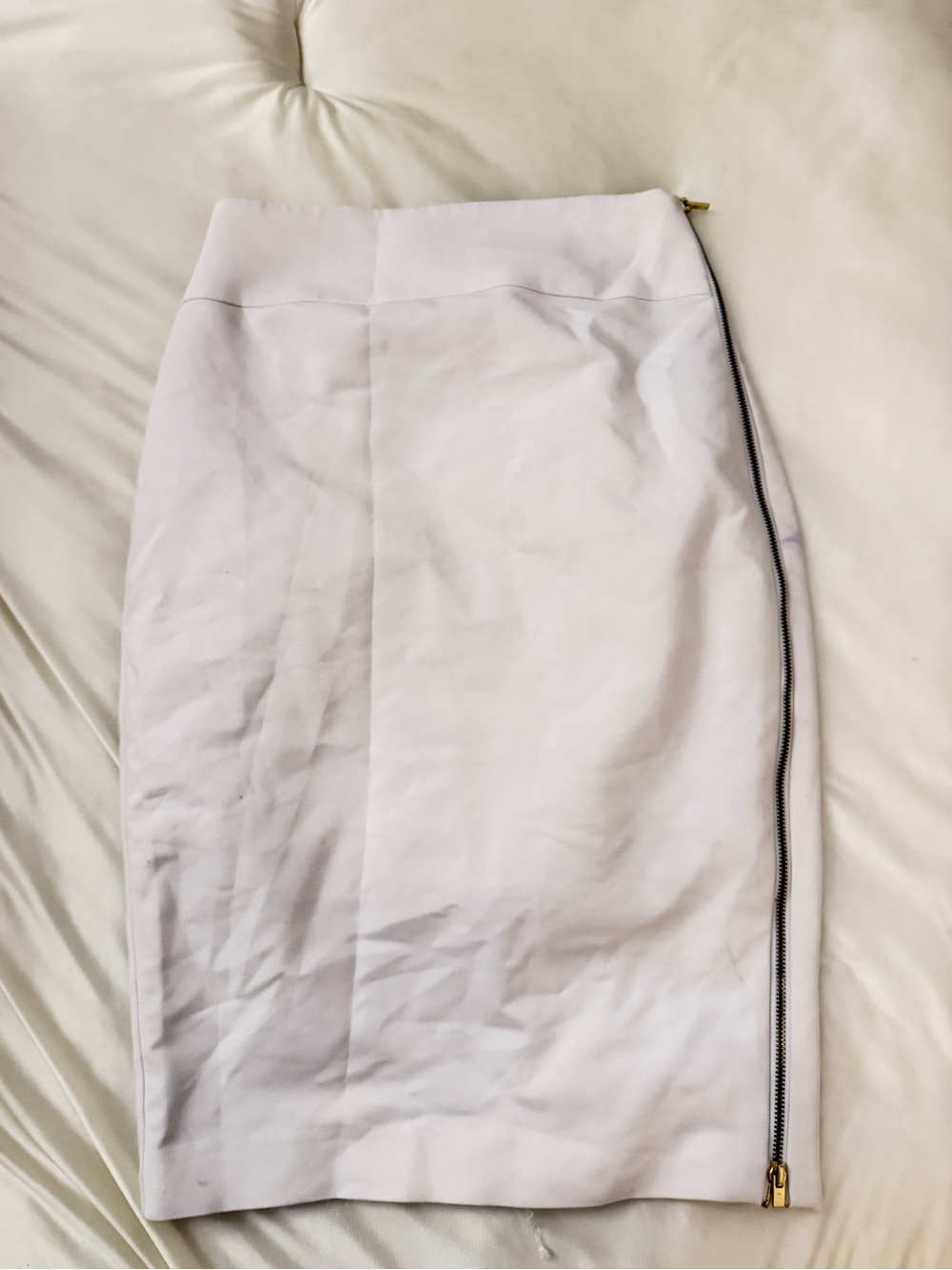 Express White Pencil Skirt with Side Zip